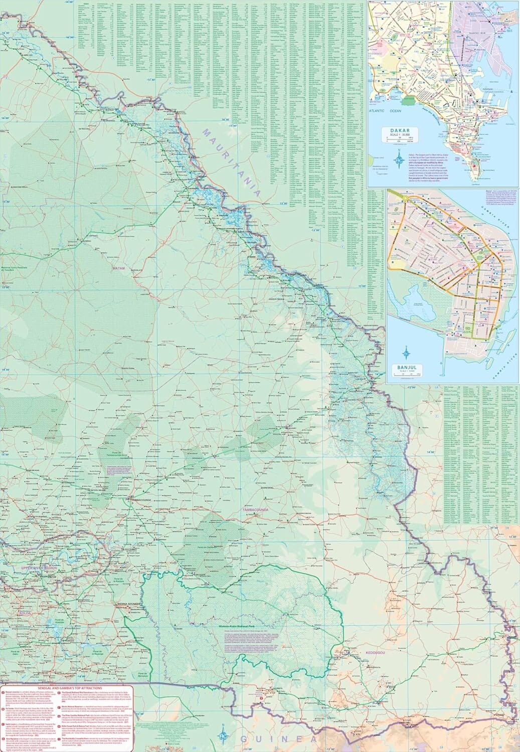 Carte de voyage - Sénégal et Gambie | ITM carte routière ITM
