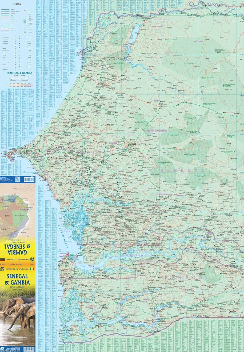 Carte de voyage - Sénégal et Gambie | ITM carte routière ITM