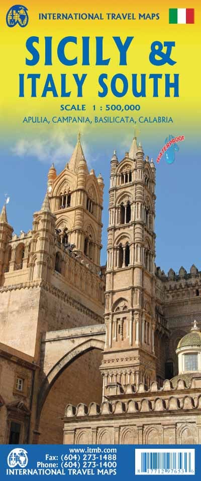 Carte de voyage - Sicile & Italie du Sud | ITM carte routière ITM