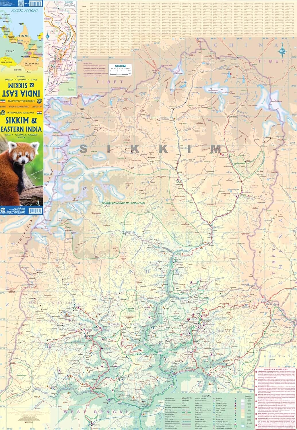Carte de voyage - Sikkim & Inde Nord-Est | ITM carte routière ITM 