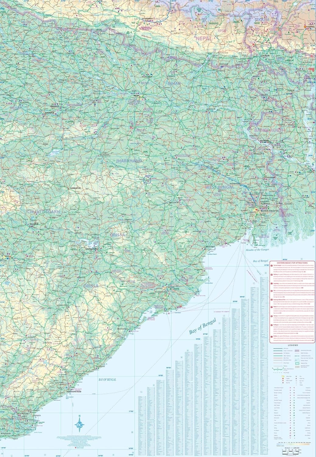 Carte de voyage - Sikkim & Inde Nord-Est | ITM carte routière ITM 
