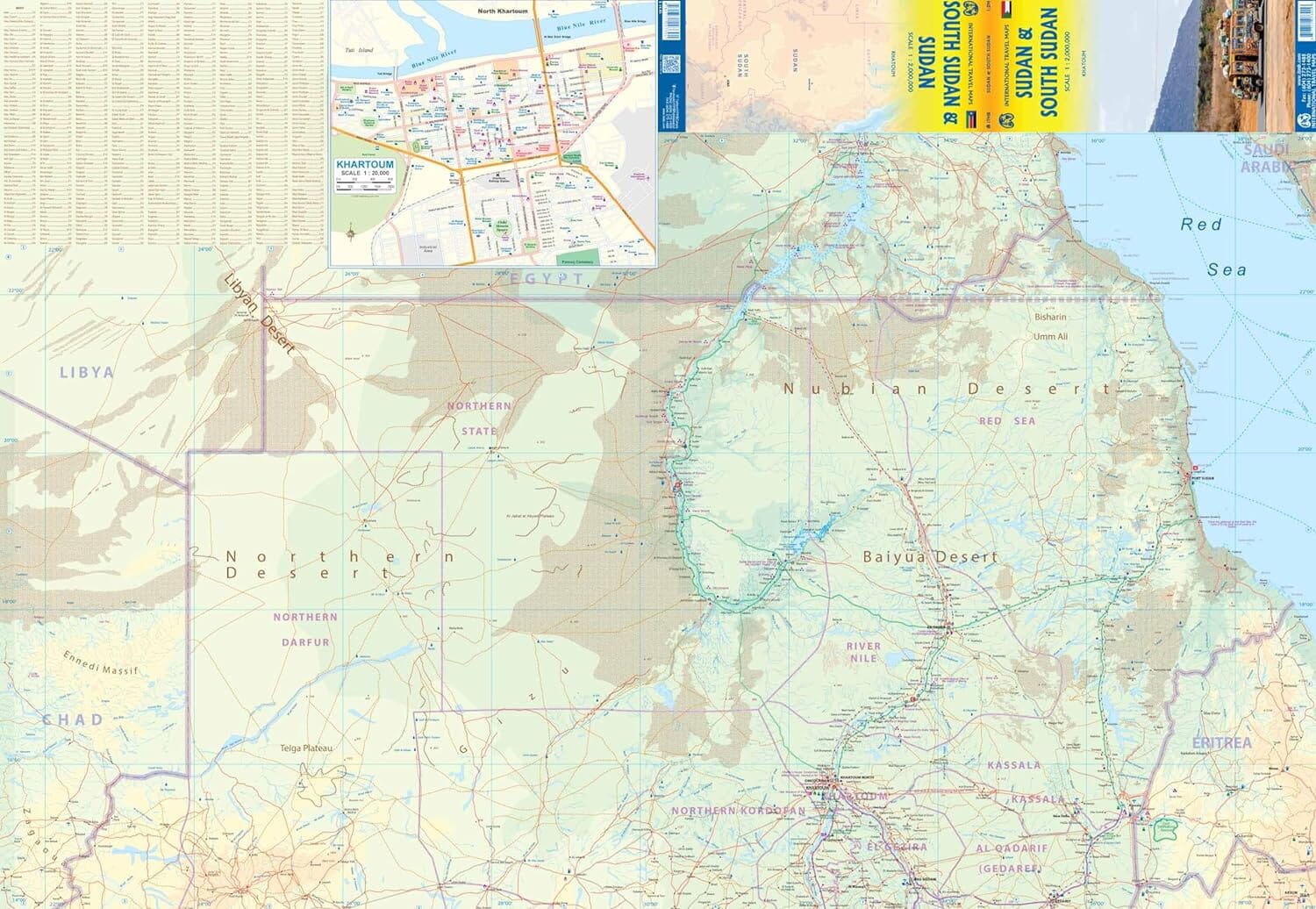 Carte de voyage - Soudan & Sud Soudan | ITM carte routière ITM