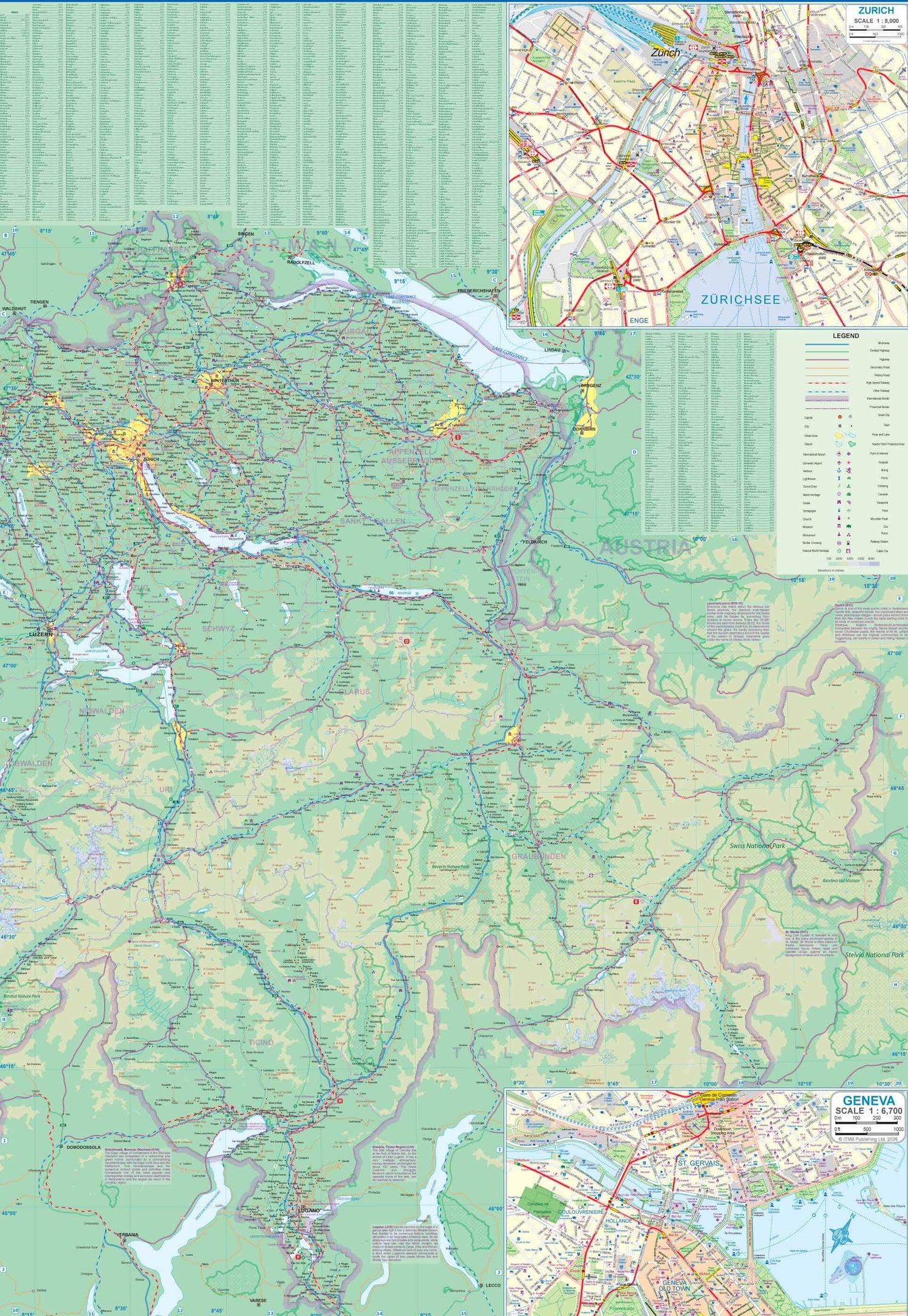 Carte de voyage - Suisse (imperméable) | ITM carte routière ITM 