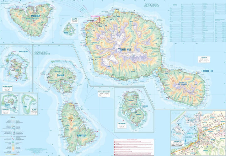 Carte de voyage - Tahiti & Polynésie Française | ITM carte routière ITM