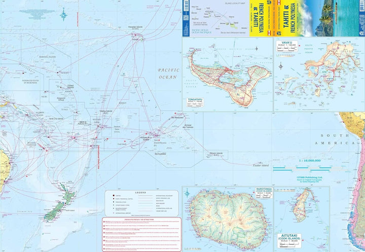 Carte de voyage - Tahiti & Polynésie Française | ITM carte routière ITM