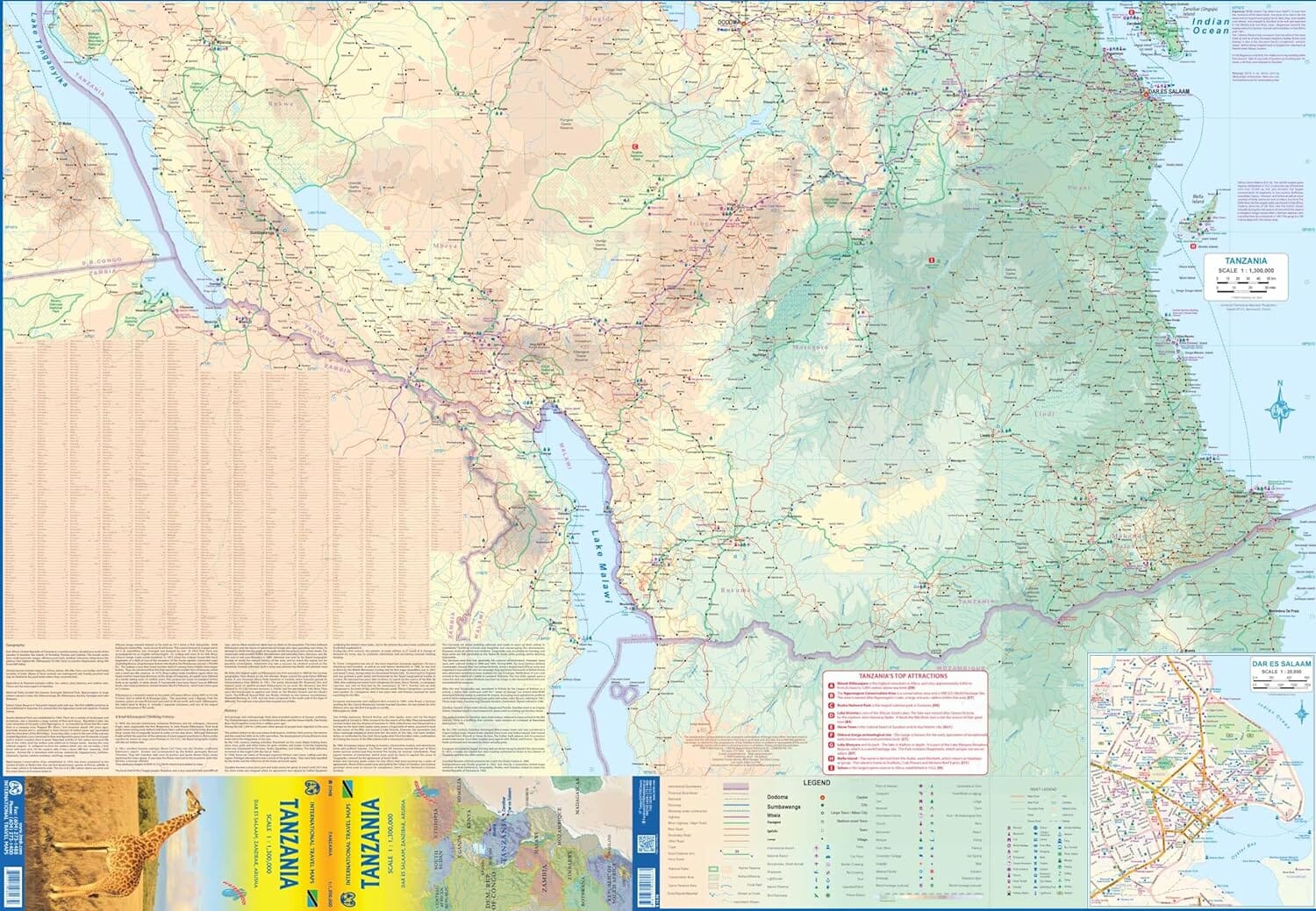 Carte de voyage - Tanzanie | ITM carte routière ITM