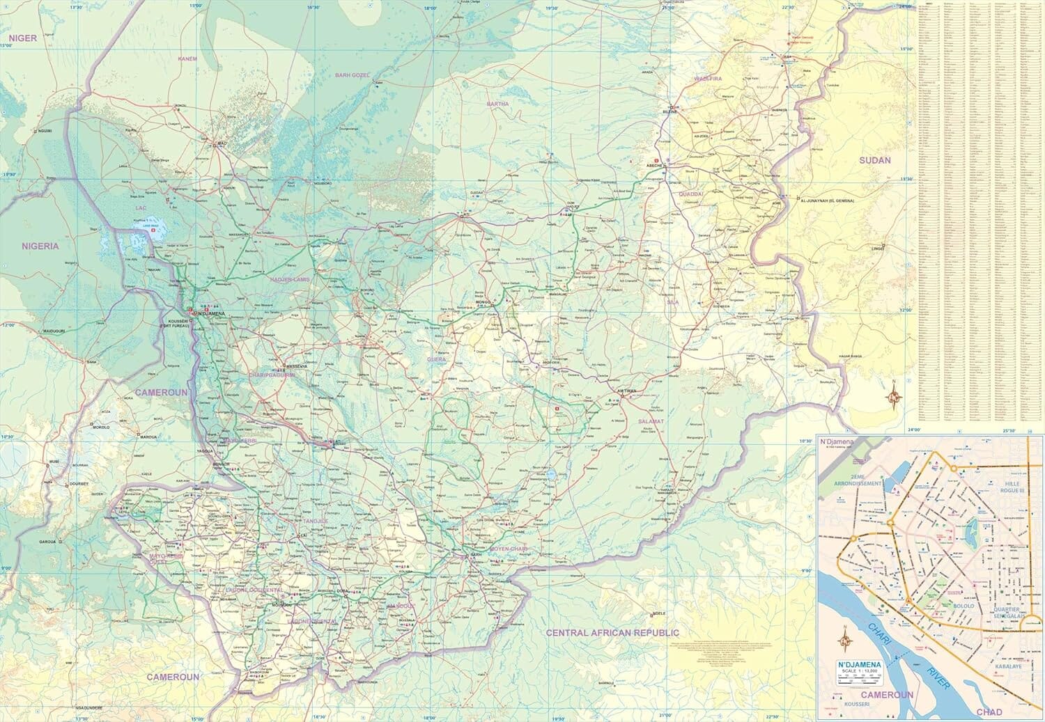 Carte de voyage - Tchad | ITM carte routière ITM
