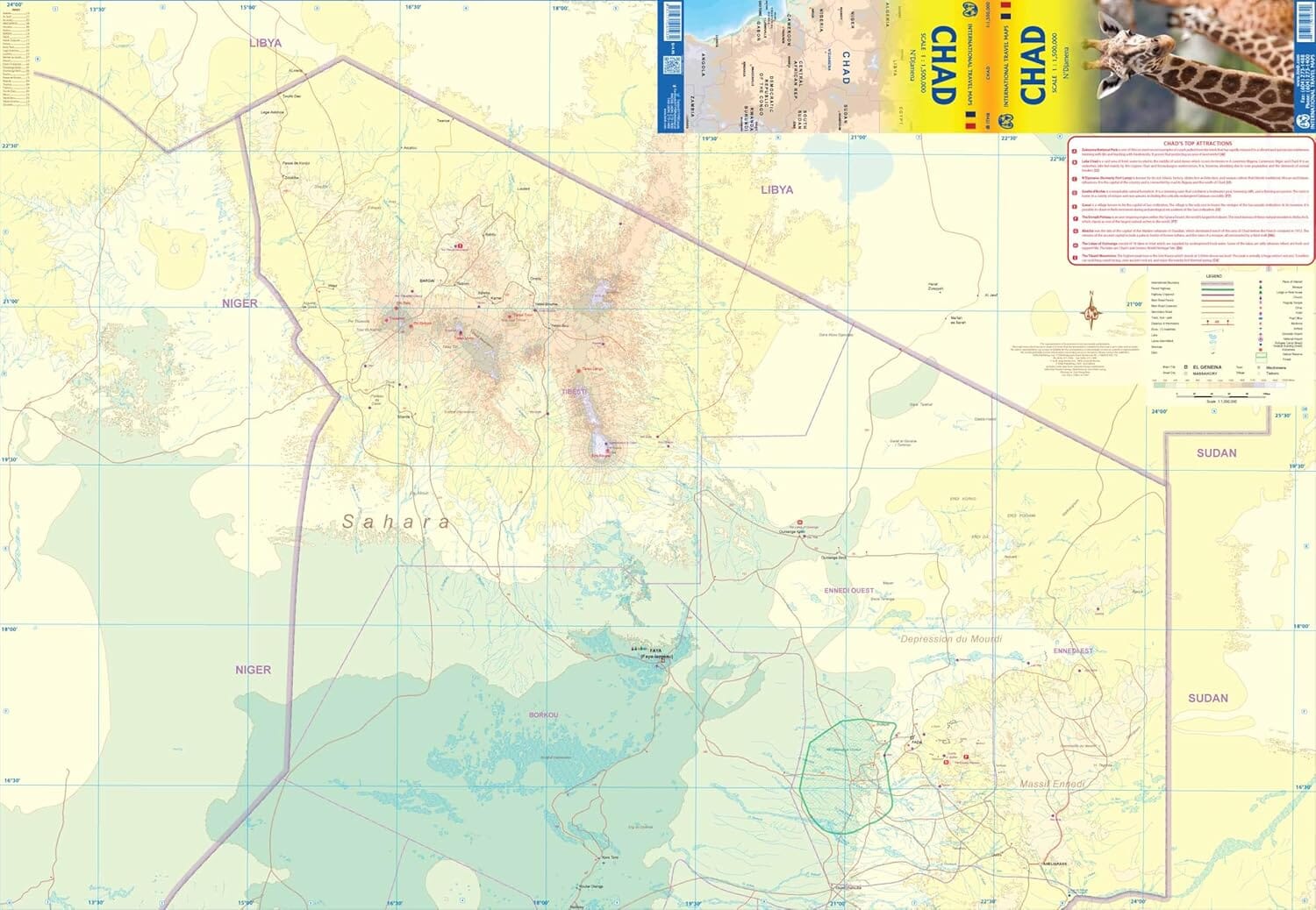 Carte de voyage - Tchad | ITM carte routière ITM
