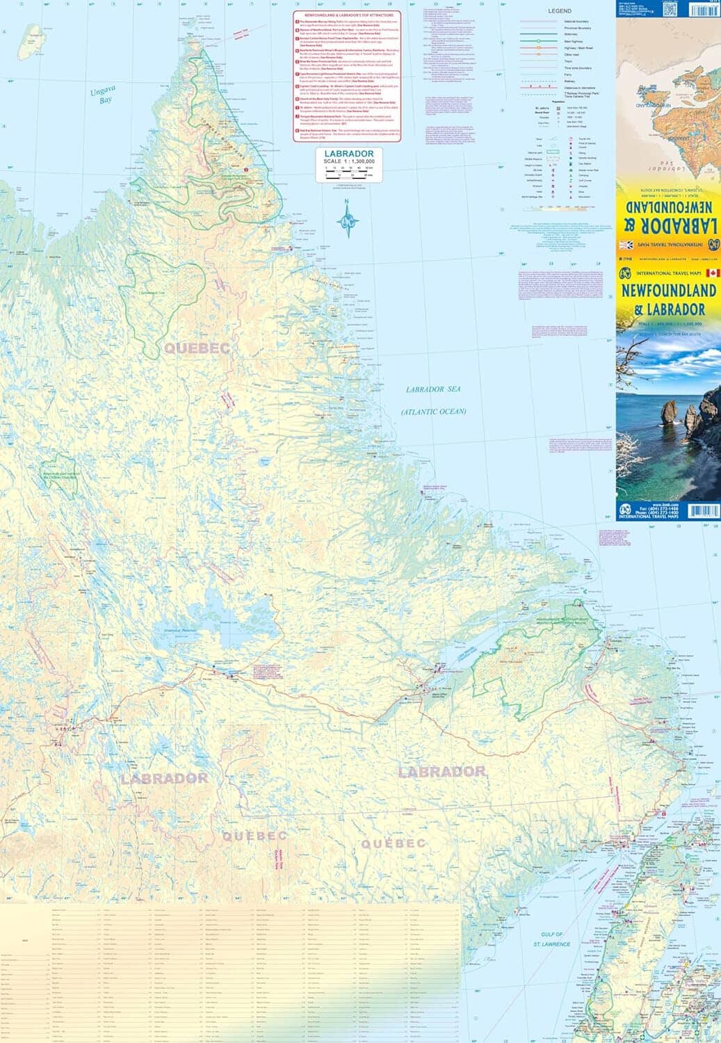 Carte de voyage - Terre Neuve & Labrador | ITM carte routière ITM