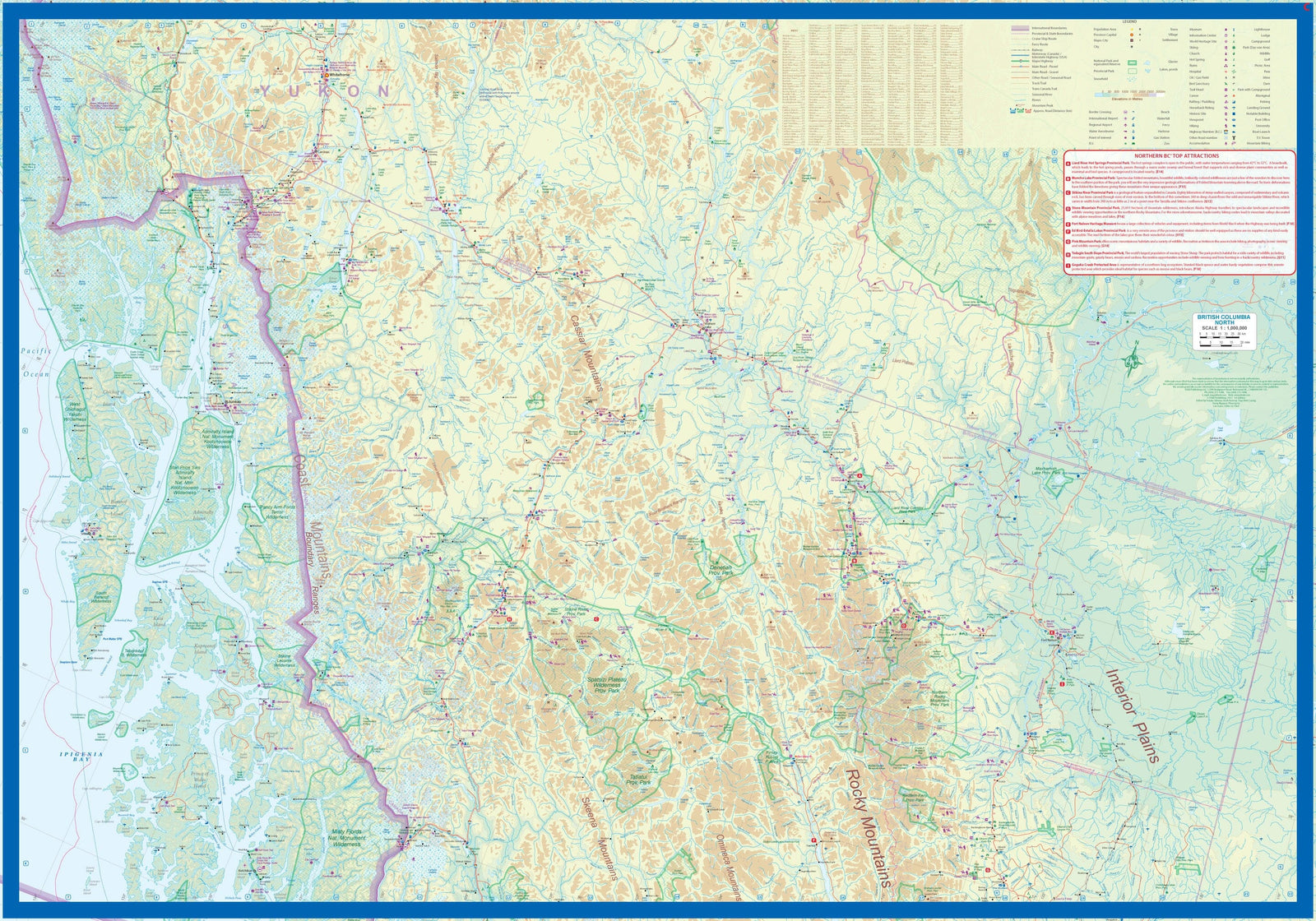 Carte de voyage - Territoire Yukon & Colombie Britannique Nord (Canada) | ITM carte routière ITM