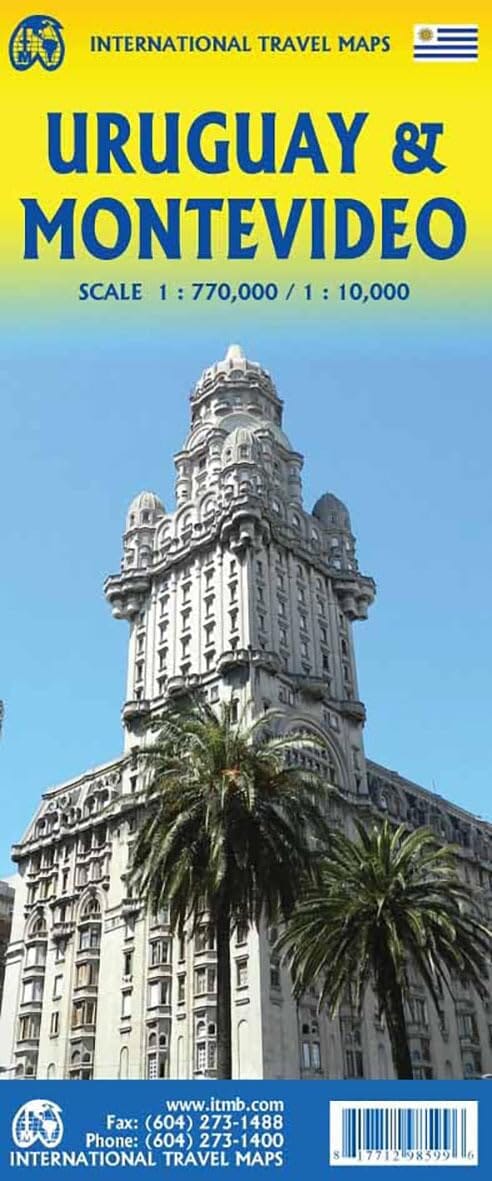 Carte de voyage - Uruguay & Plan de Montevideo | ITM carte routière ITM