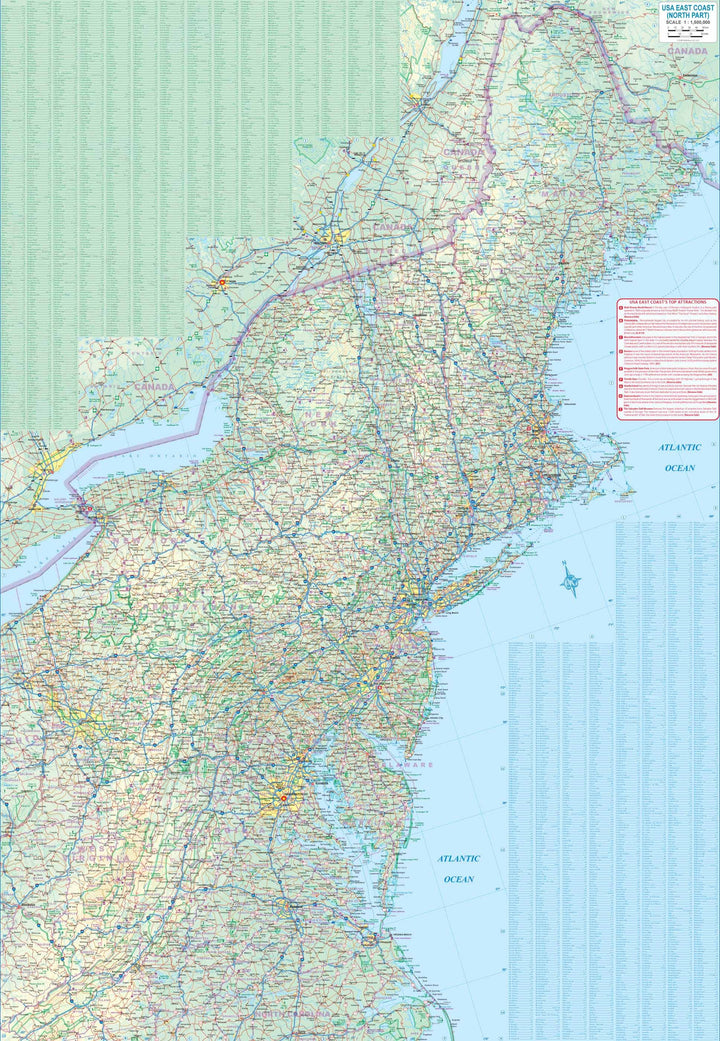 Carte de voyage - USA Côte Est | ITM carte pliée ITM 
