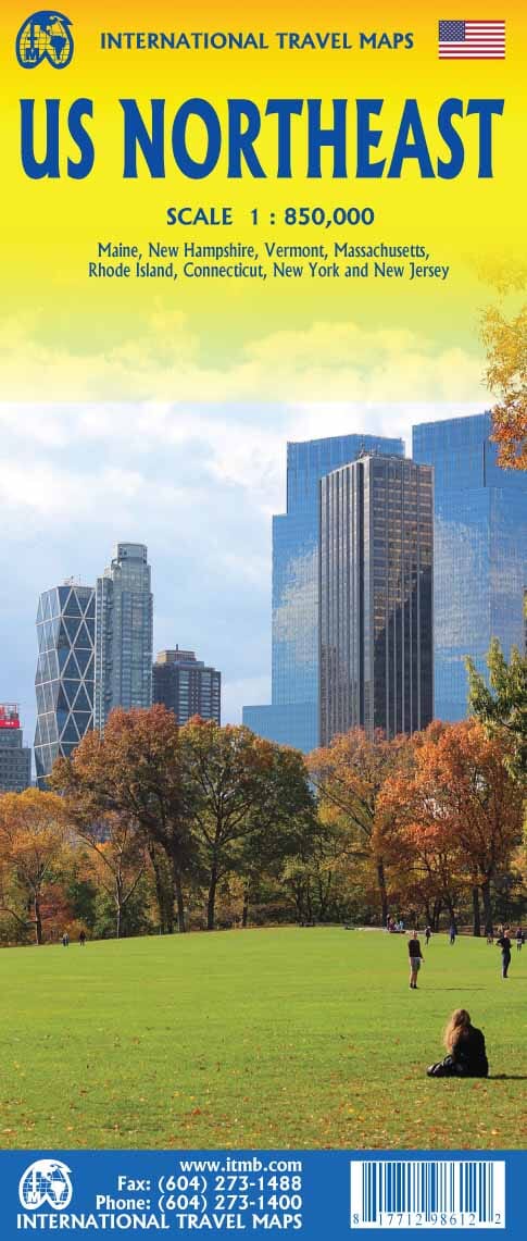Carte de voyage - USA Nord-est | ITM carte routière ITM