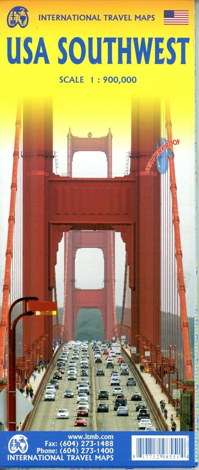Carte de voyage - USA Sud-ouest | ITM carte routière ITM
