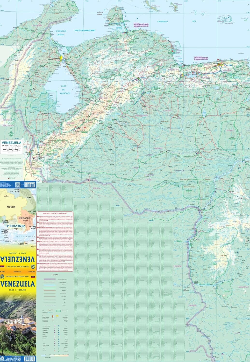 Carte de voyage - Venezuela | ITM carte routière ITM 