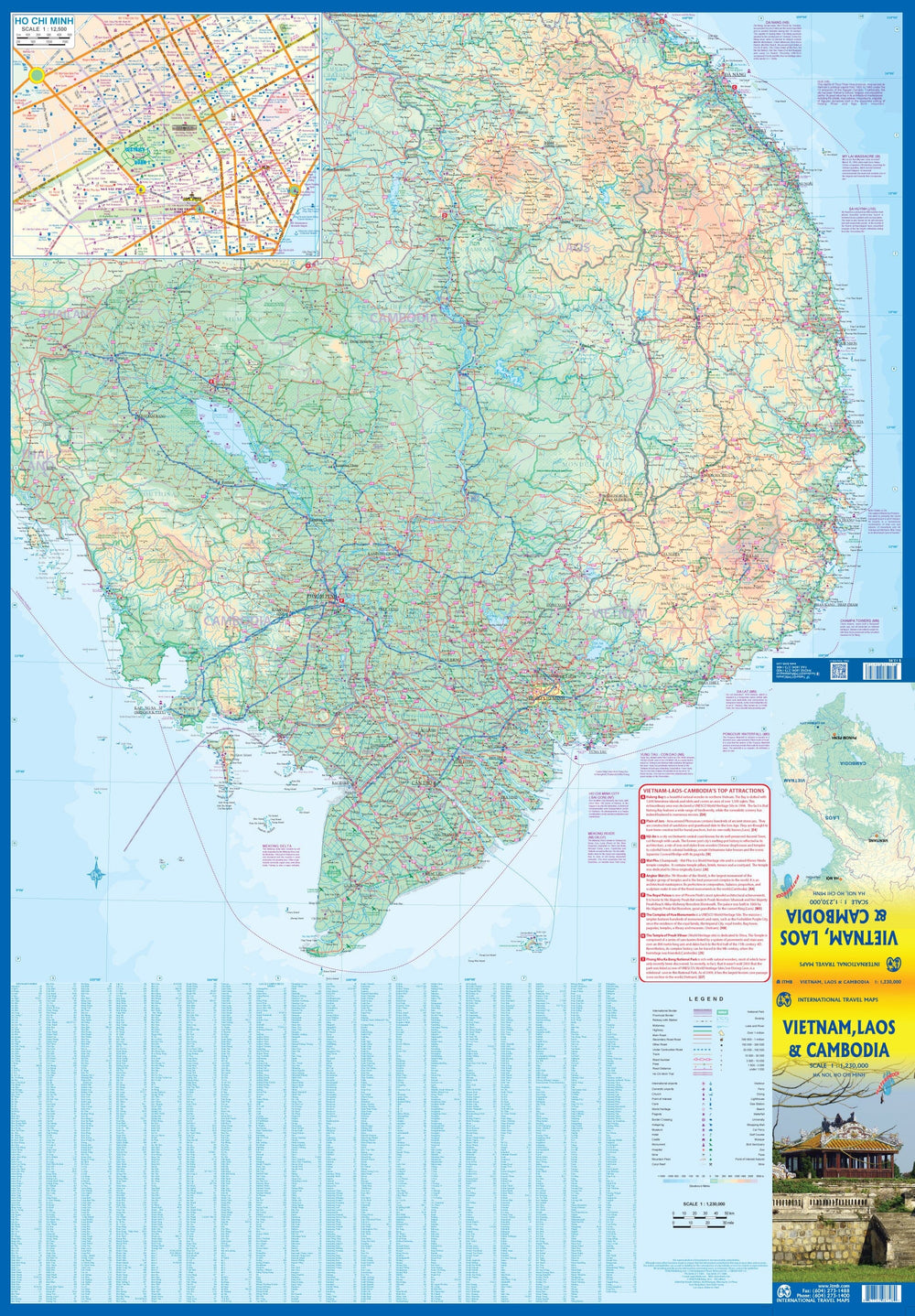 Carte de voyage - Vietnam, Laos & Cambodge | ITM carte pliée ITM 