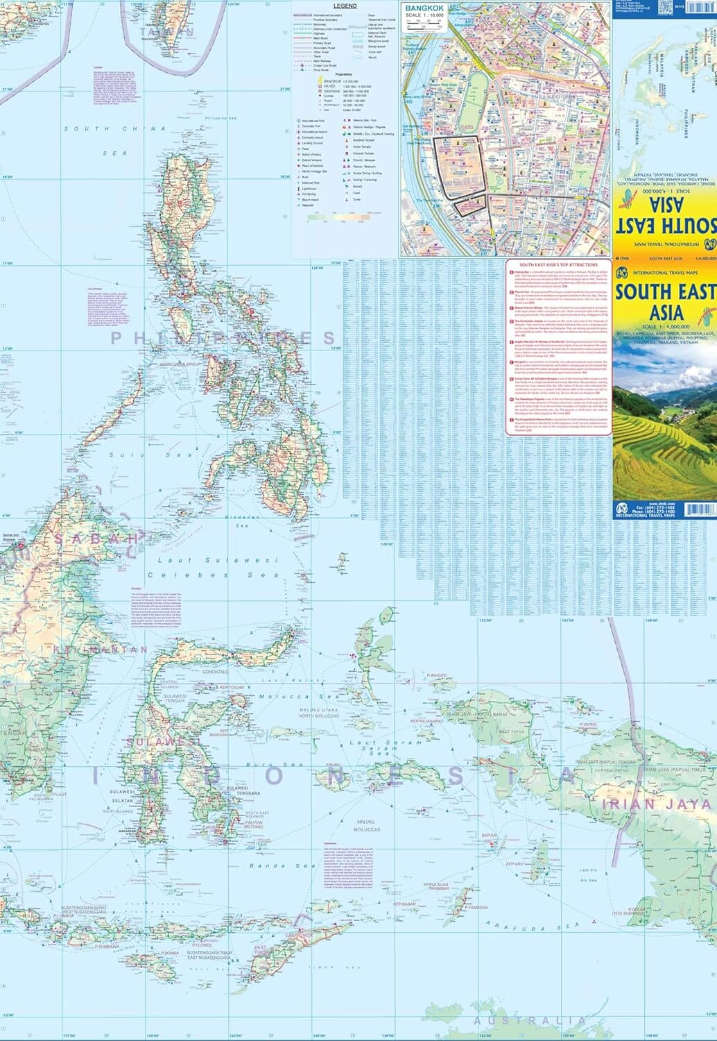 Carte de voyage waterproof - Asie du Sud-Est | ITM carte routière ITM 