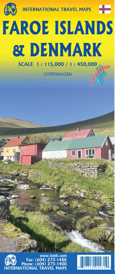Carte de voyage waterproof - Iles Féroé & Danemark | ITM carte routière ITM