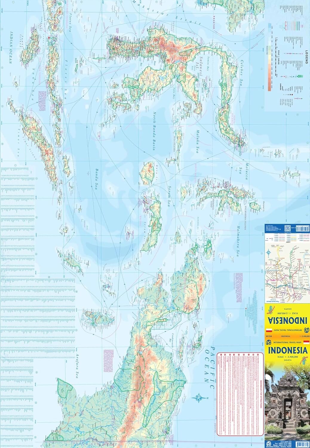 Carte de voyage waterproof - Indonésie | ITM carte routière ITM 