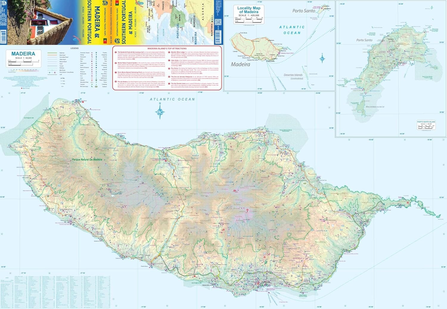 Carte de voyage waterproof - Madère & Portugal Sud | ITM carte routière ITM 