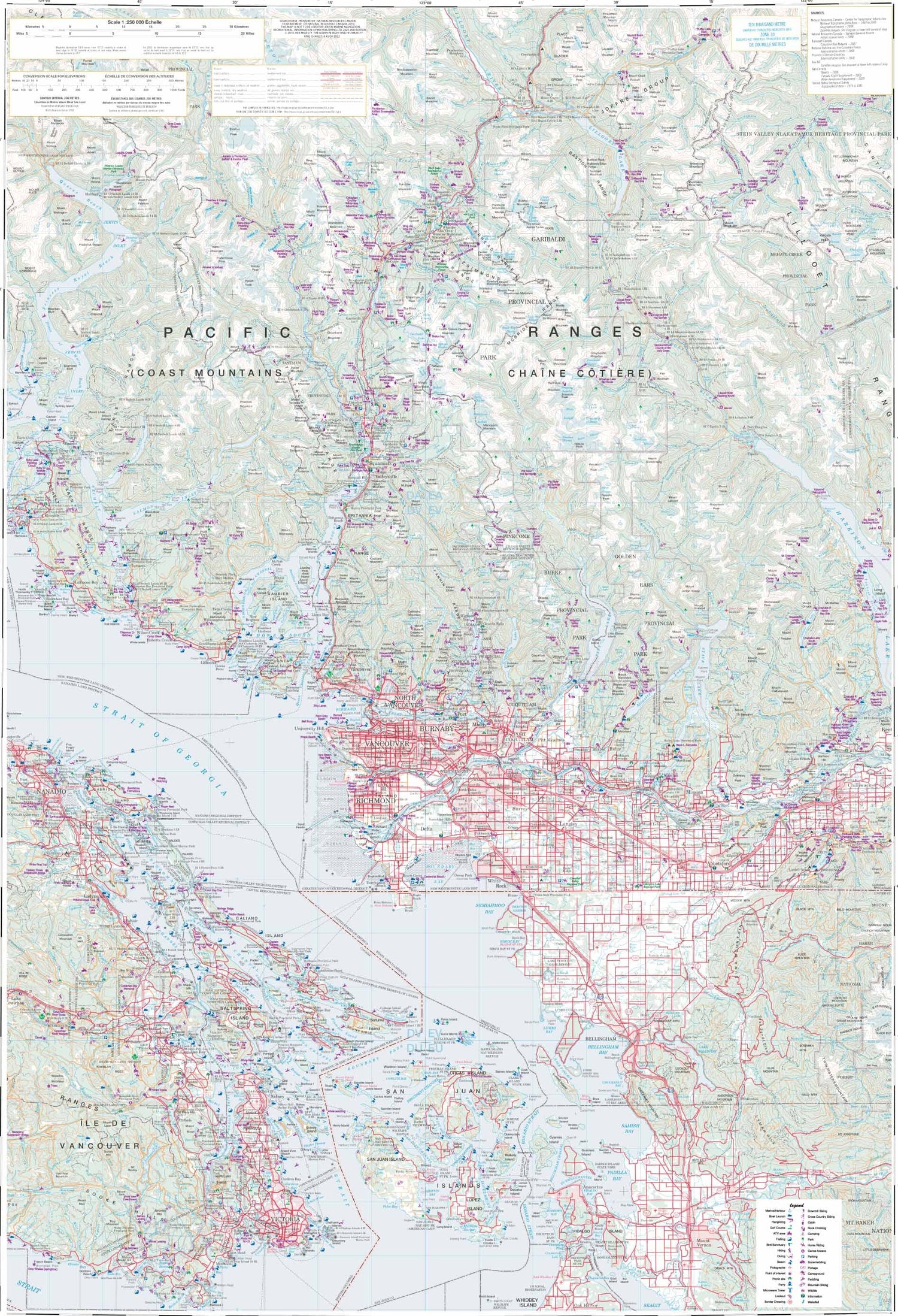 Carte de voyage - Whistler & région (Colombie Britannique) | ITM carte routière ITM