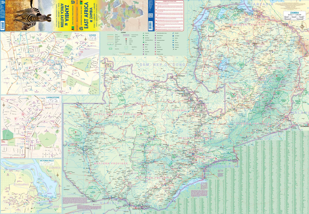 Carte de voyage - Zambie & Afrique de l'Est | ITM carte pliée ITM 