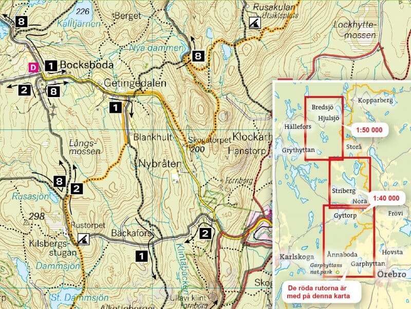 Carte de VTT - Ånnaboda, Nora & Hjulsjö -1/40 (Suède) | Calazo carte de randonnée Calazo