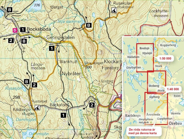 Carte de VTT - Ånnaboda, Nora & Hjulsjö -1/40 (Suède) | Calazo carte pliée Calazo 