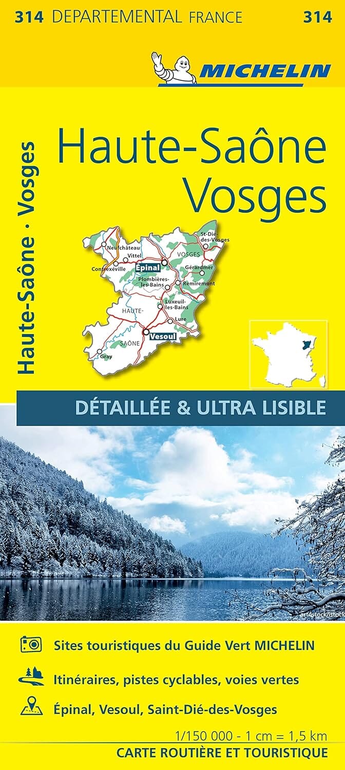 Carte départementale n° 314 - Haute-Saône & Vosges | Michelin carte routière Michelin