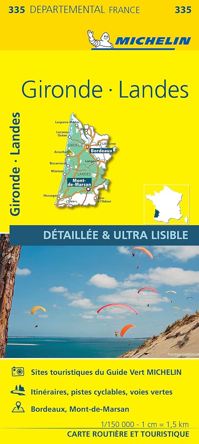 Carte départementale n° 335 - Gironde & Landes | Michelin carte routière Michelin