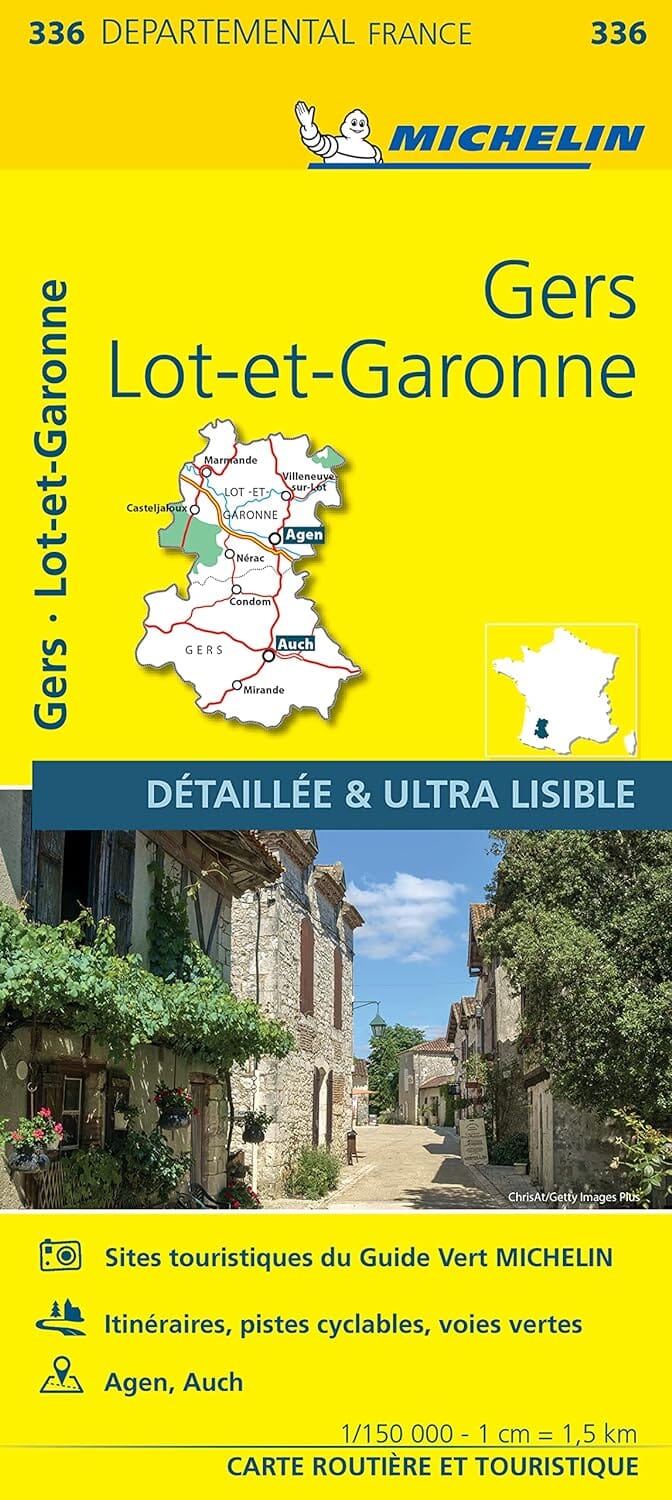 Carte départementale n° 336 - Gers & Lot-et-Garonne | Michelin carte routière Michelin