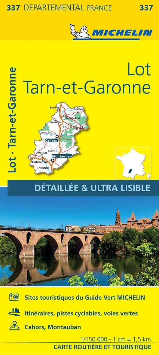 Carte départementale n° 337 - Lot & Tarn-et-Garonne | Michelin carte routière Michelin