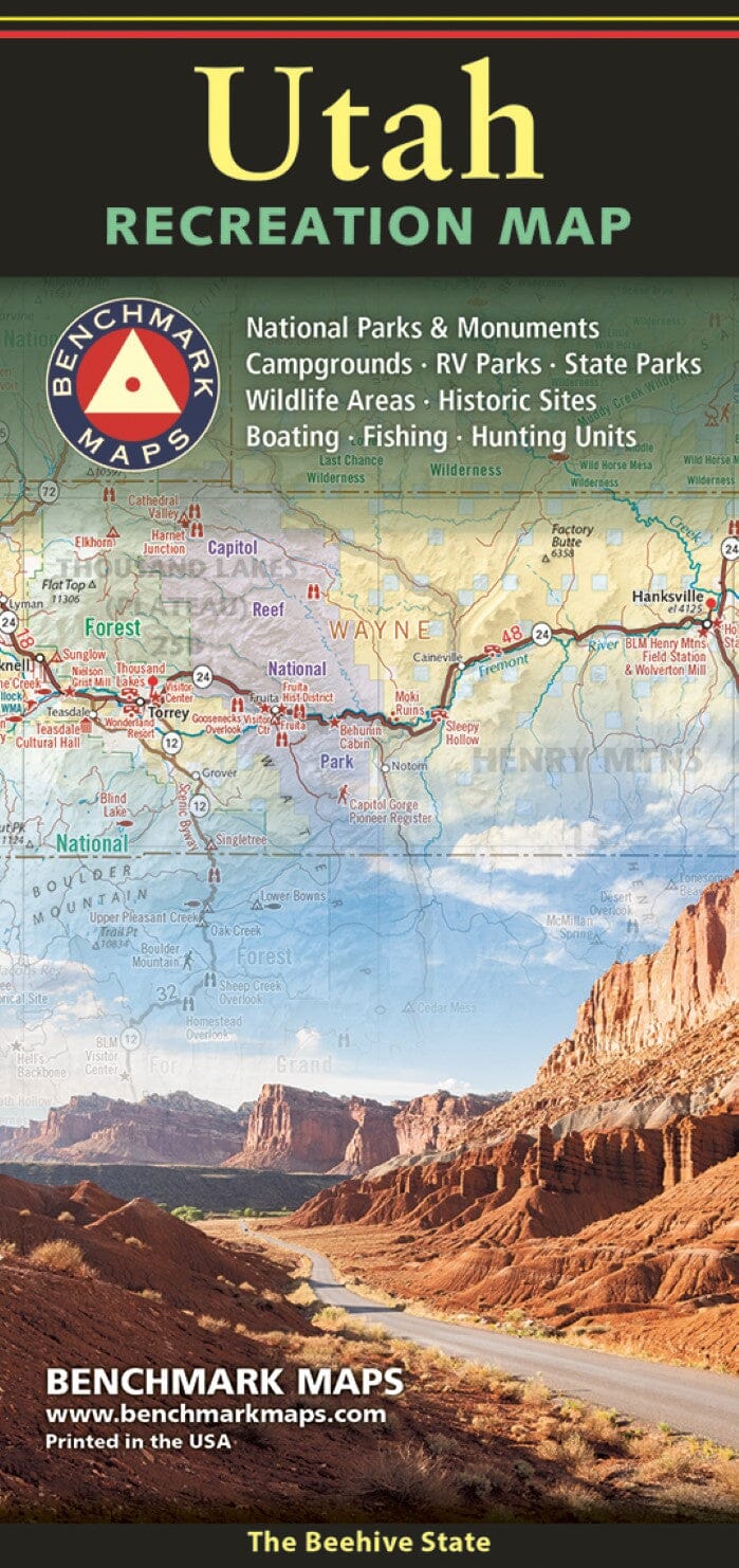 Carte des loisirs de l'Utah | Benchmark Maps carte pliée Benchmark Maps 
