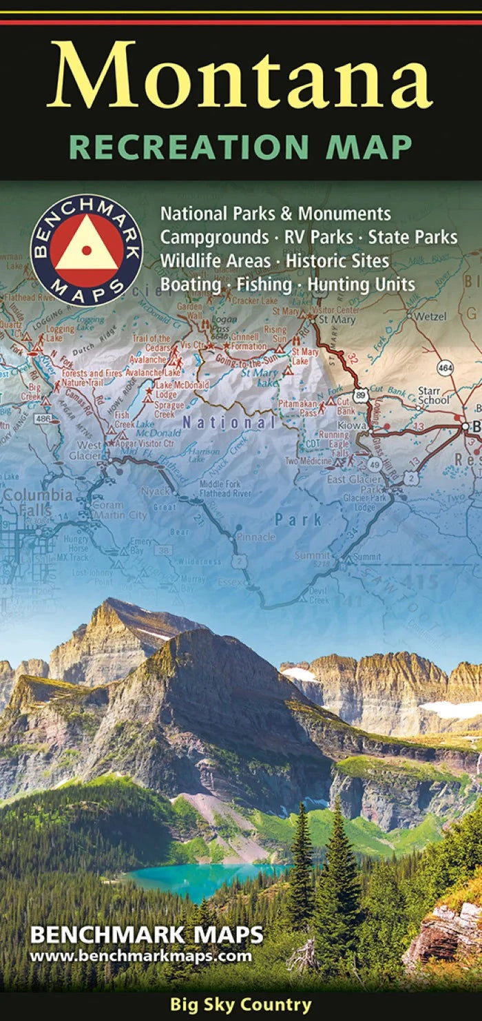 Carte des loisirs du Montana | Benchmark Maps carte routière Benchmark Maps 