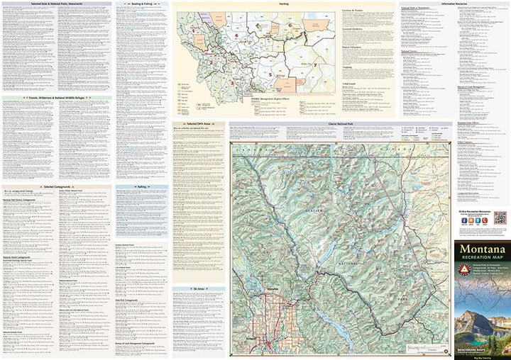 Carte des loisirs du Montana | Benchmark Maps carte routière Benchmark Maps 