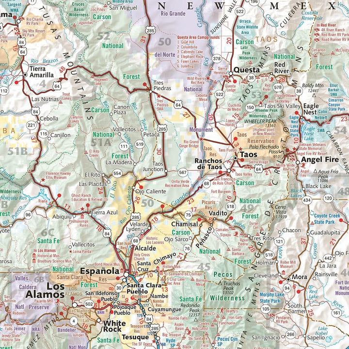 Carte des loisirs du Nouveau-Mexique | Benchmark Maps carte routière Benchmark Maps 