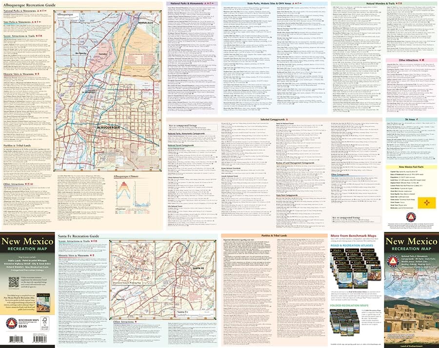 Carte des loisirs du Nouveau-Mexique | Benchmark Maps carte routière Benchmark Maps 