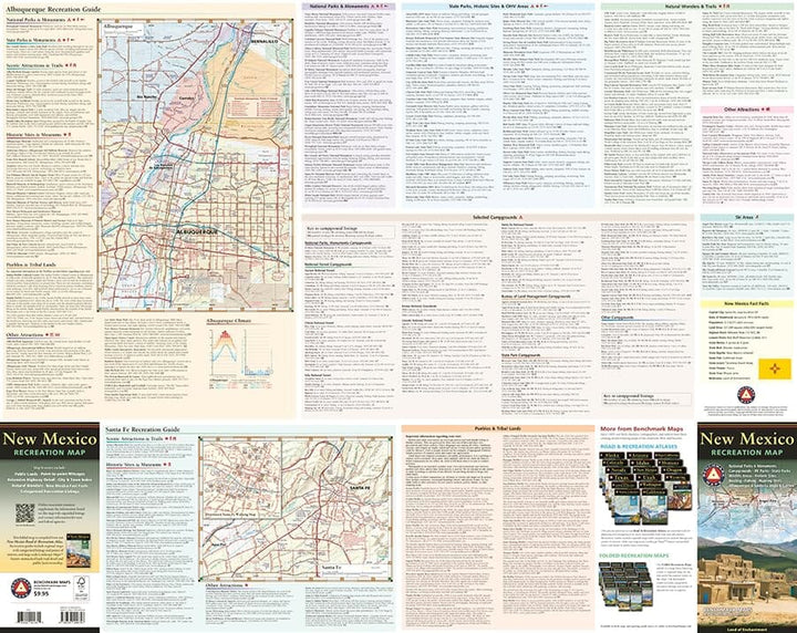 Carte des loisirs du Nouveau-Mexique | Benchmark Maps carte routière Benchmark Maps 
