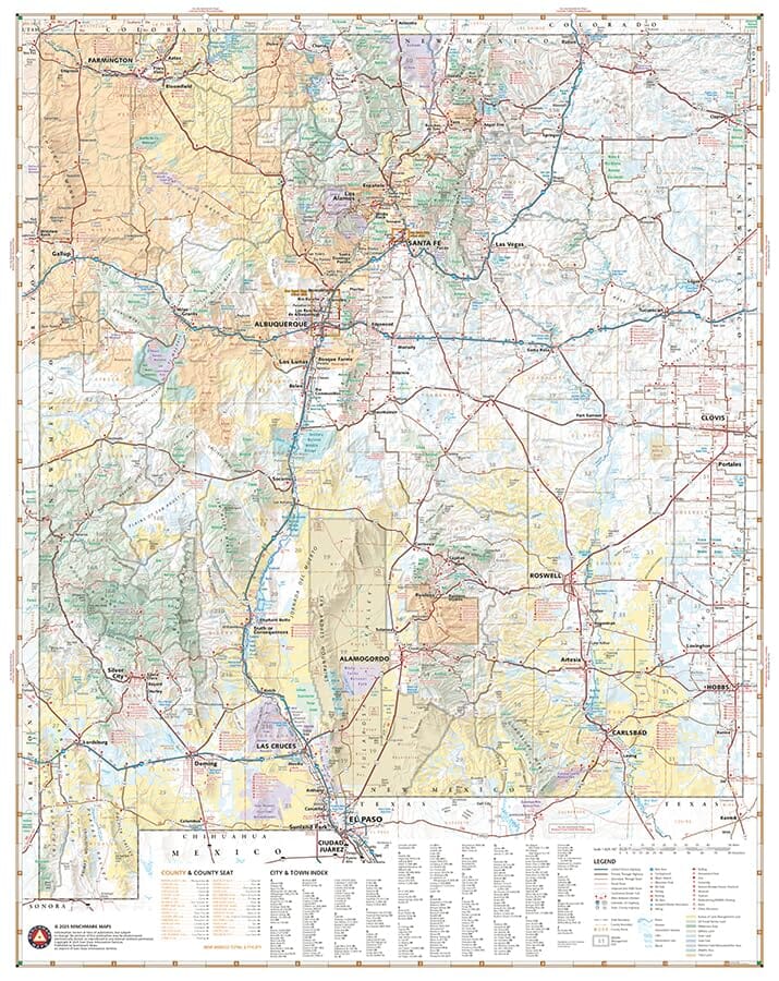 Carte des loisirs du Nouveau-Mexique | Benchmark Maps carte routière Benchmark Maps 