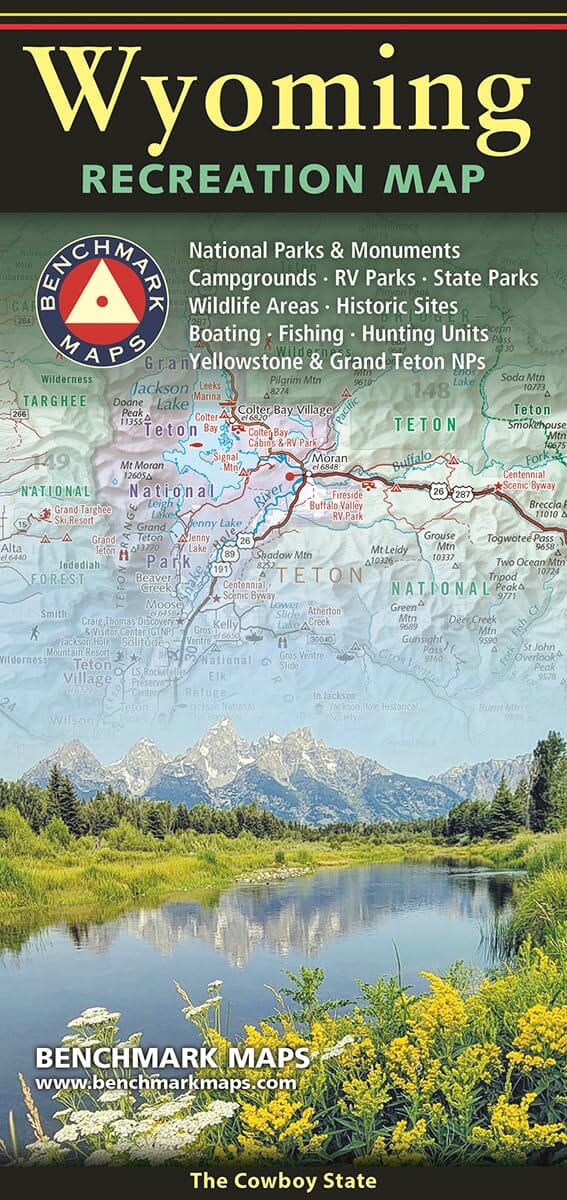 Carte des loisirs du Wyoming | Benchmark Maps carte routière Benchmark Maps 