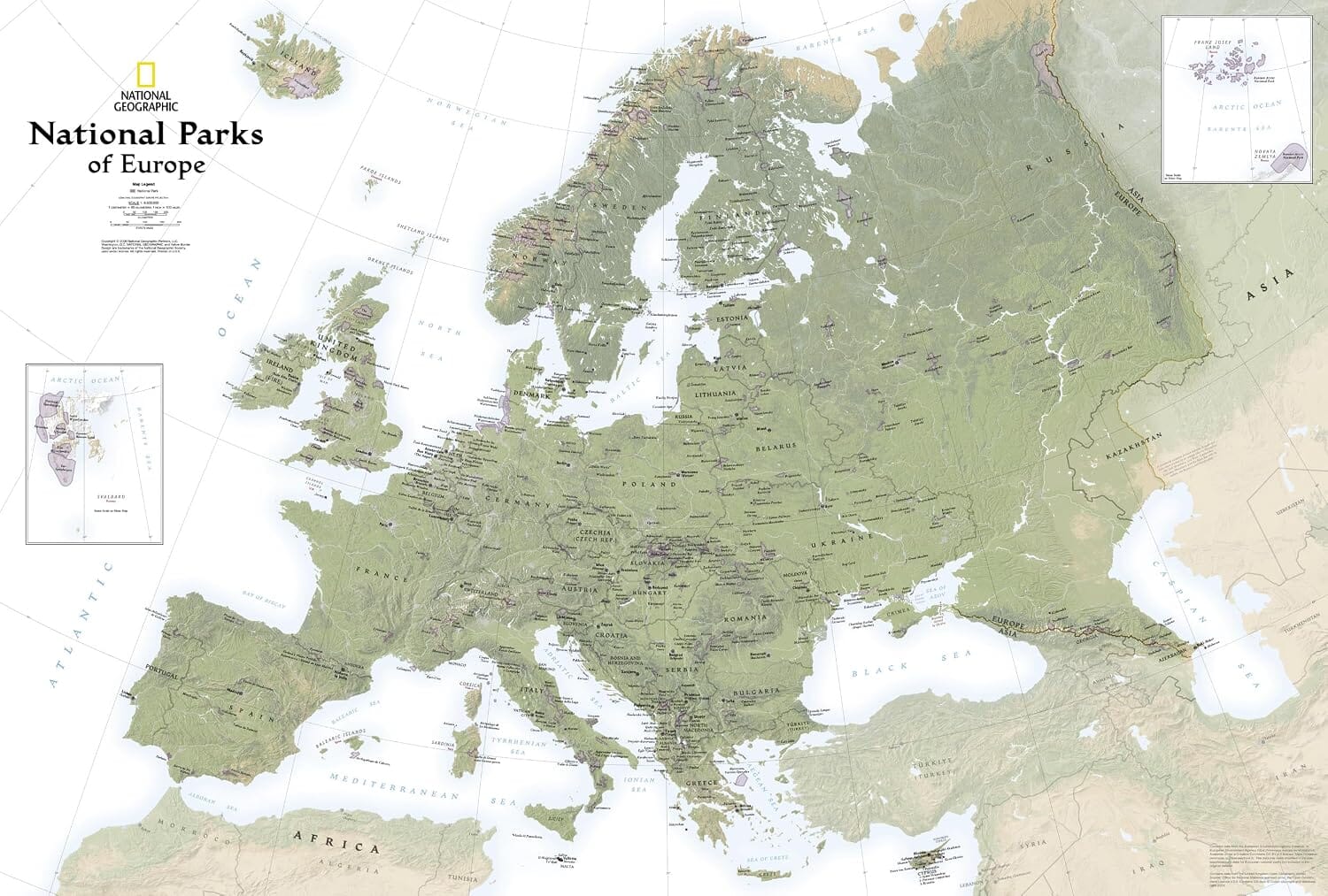 Carte des parcs nationaux d’Europe | National Geographic carte routière National Geographic 