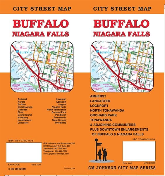 Carte des rues de Buffalo / Niagara Falls, New York | GM Johnson plan de ville GM Johnson 