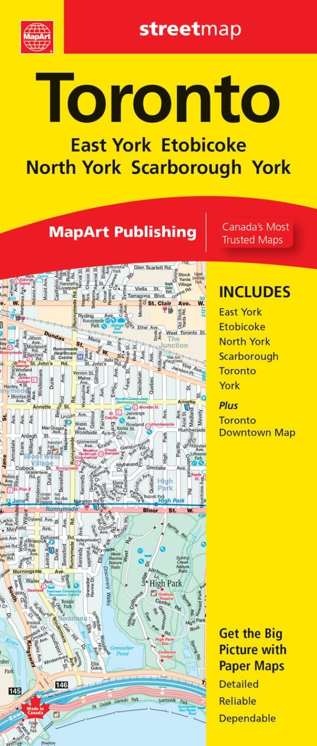 Carte des rues de Toronto (Ontario) | Canadian Cartographics Corporation carte pliée Canadian Cartographics Corporation 