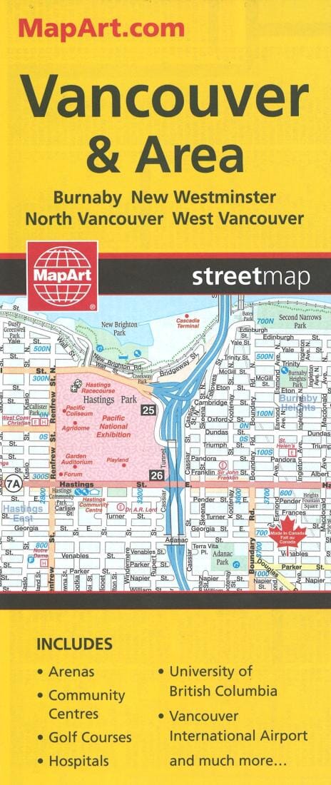 Carte des rues de Vancouver et de la région | Canadian Cartographics Corporation carte pliée Canadian Cartographics Corporation 