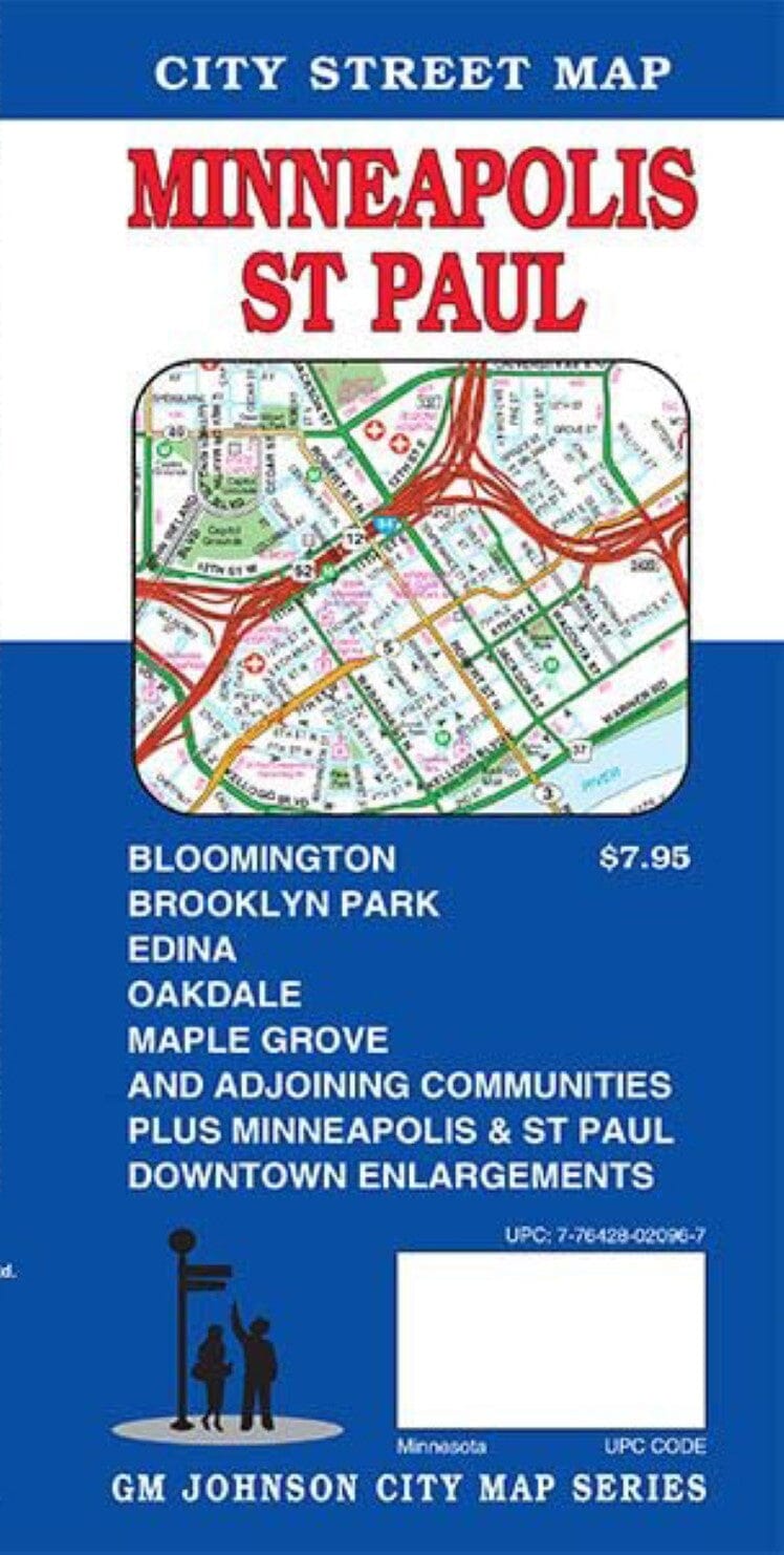 Carte des rues - Minneapolis, Saint-Paul (Minnesota) | GM Johnson plan de ville GM Johnson Default Title