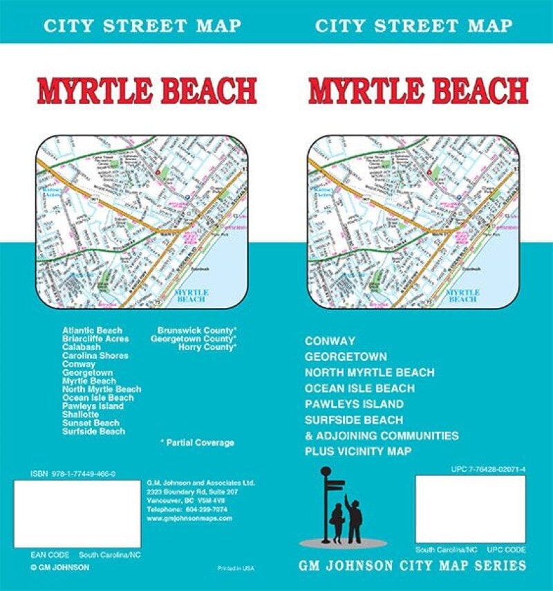 Carte des rues - Myrtle Beach (Caroline du Sud) | GM Johnson plan de ville GM Johnson Default Title