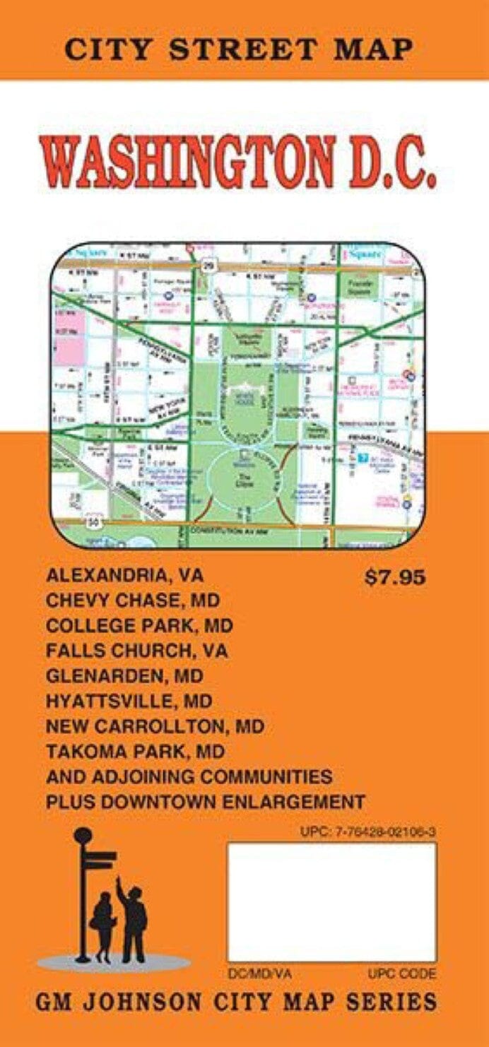 Carte des rues - Washington DC, Virginie | GM Johnson plan de ville GM Johnson Default Title