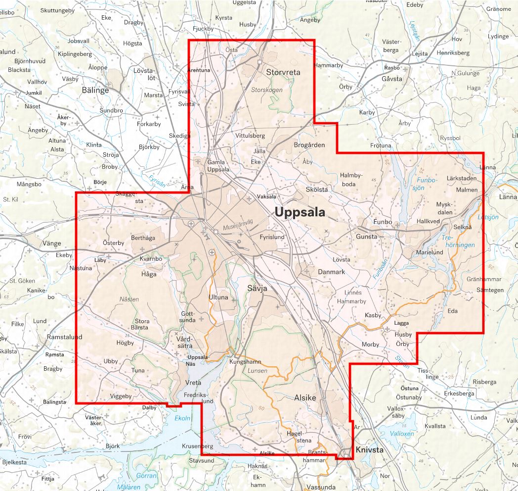 Carte des sentiers - Uppsala friluftskarta (Suède) | Calazo carte de randonnée Calazo