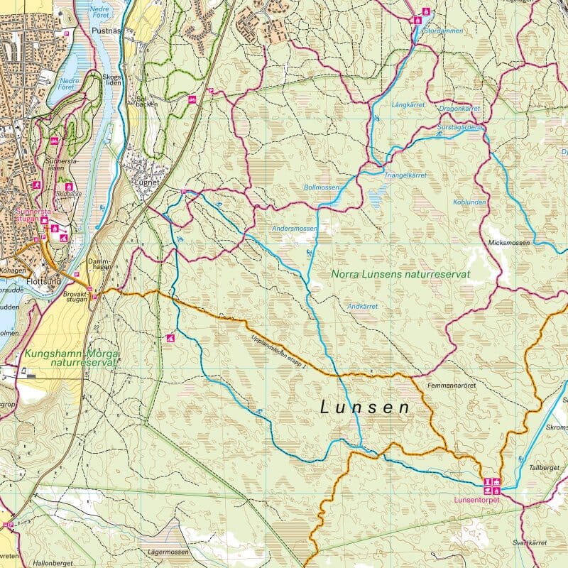 Carte des sentiers - Uppsala friluftskarta (Suède) | Calazo carte de randonnée Calazo