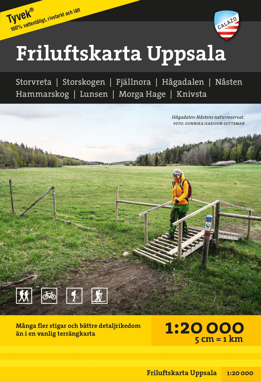 Carte des sentiers - Uppsala friluftskarta (Suède) | Calazo carte pliée Calazo 